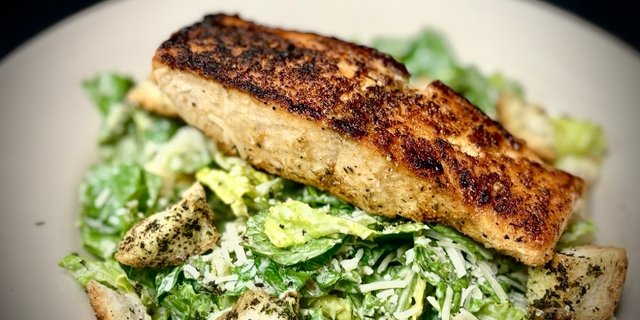 Blackened Salmon Caesar Salad