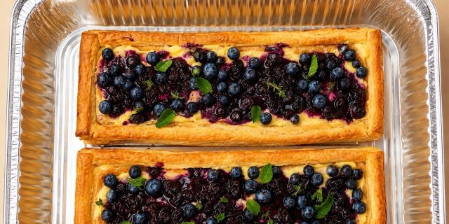 Artisan Blueberry Custard Puff Pastry Tart