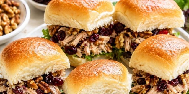 Cranberry Walnut Chicken Salad Sliders