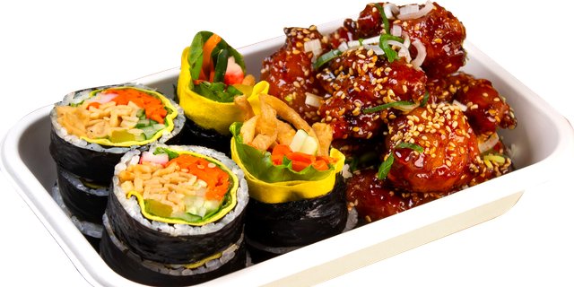 Gimbap & Sweet & Spicy Chicken Combo