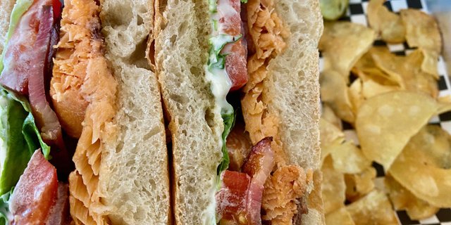 Grilled Walleye Hot Club Sandwich