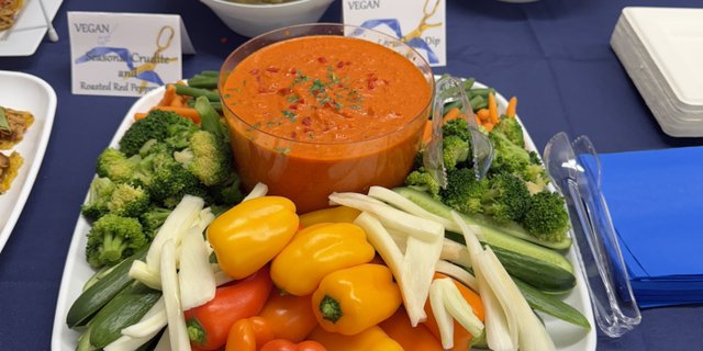 Seasonal Crudite Platter w/ Red Pepper Dip