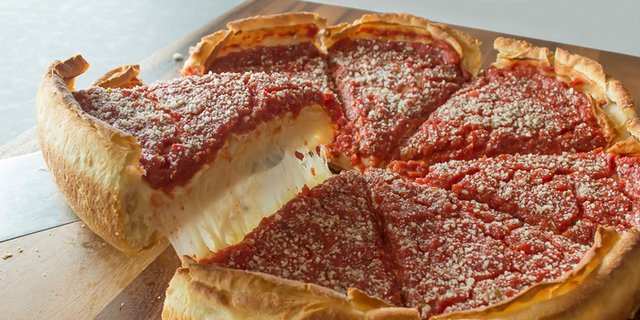 Stuffed Deep Dish Cheese Pizza
