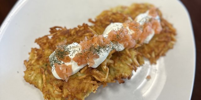 Potato Pancakes w/ Salmon