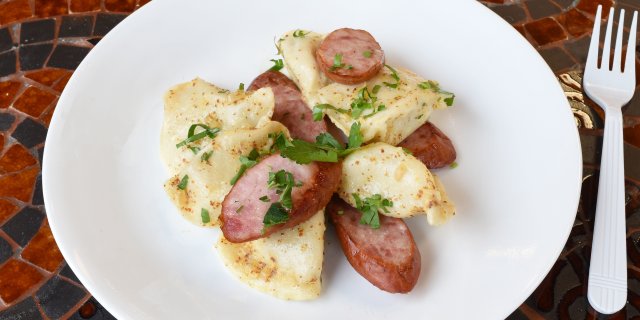Sauerkraut Pierogi w/ Polish Sausage