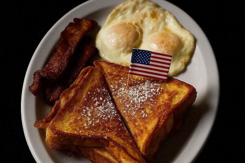 2 Pc French Toast, 2 Eggs, And 3 Bacon