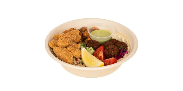 Mediterranean Bowl w/ Plant-Based Chicken Strips
