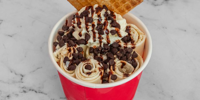 Cookie Dough Rolled Ice Cream