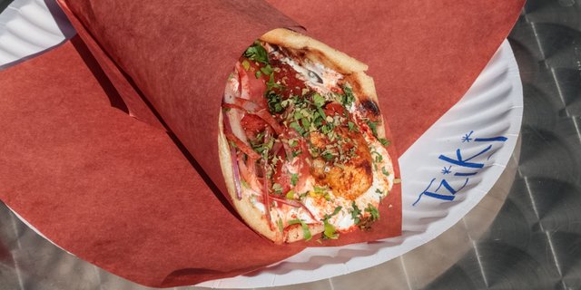 Chicken Breast Skewer Greek Pita