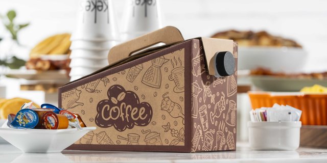 Box of Freshly-Ground Hot Coffee