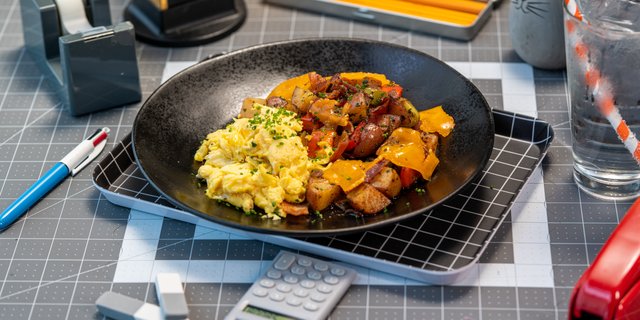Bacon Hash Bowl Boxed Breakfast