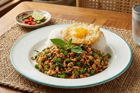 Kra Pow Gai Kai Dao Lunch Box