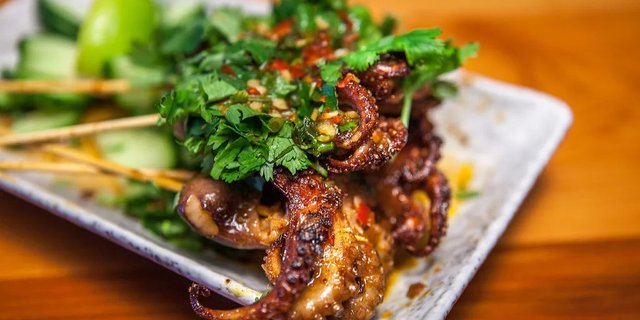 Grilled Octopus Skewers