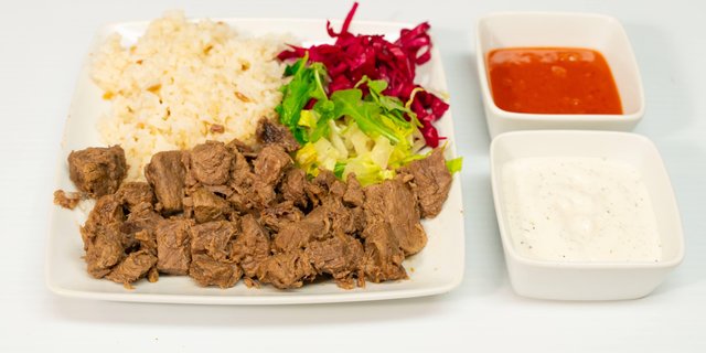 Turkish Stew Beef Over White Rice Package