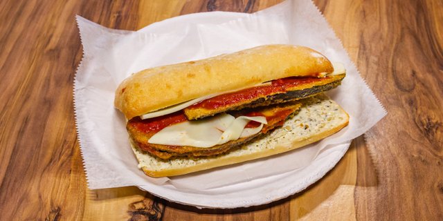 Eggplant Parmigiana Sandwich