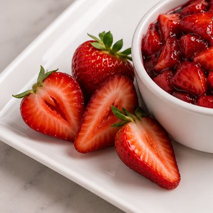 Hand-Cut Strawberries w/ Sweet Glaze