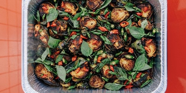 Holy Basil Brussels Stir Fry