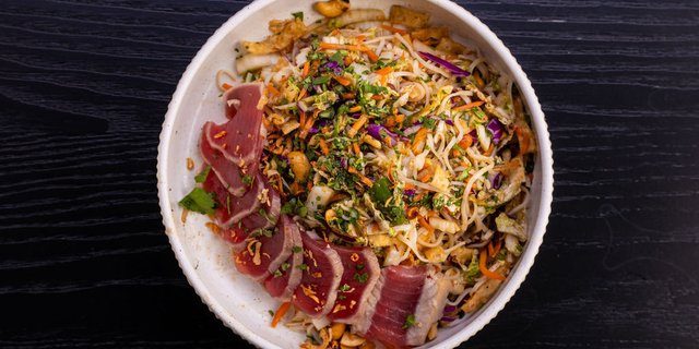 Seared Ahi Rice Noodle Salad