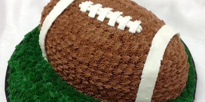 Football Shaped Cake w/ Chocolate Mousse