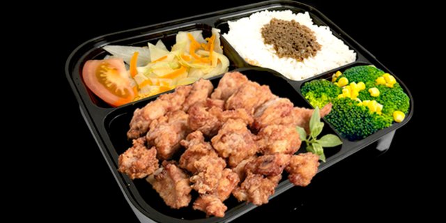 Golden Crispy Ribs Rice Plate