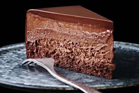 Belgian Chocolate Mousse Cake Slice