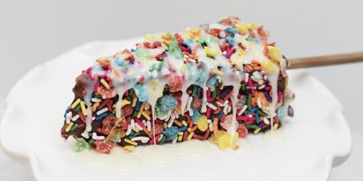Fruity Pebbles Cheesecake on a Stick
