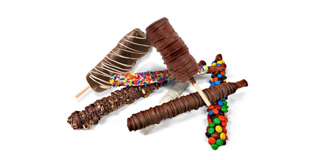 Dipped Marshmallow & Pretzel Rods Platter