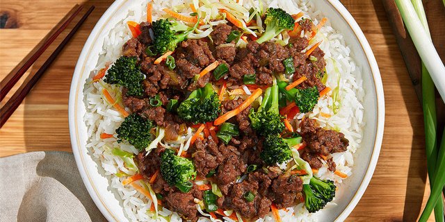 Scallion Beef w/ Jasmine Rice