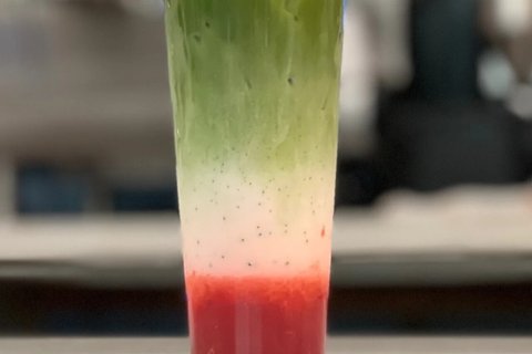 Strawberry Matcha Iced Milk Tea