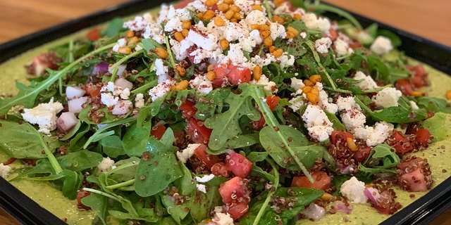 Organic Red Quinoa w/ Cilantro-Jalapeno Hummus