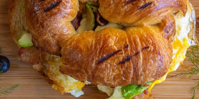 Individual Bacon, Egg, Avocado Croissant