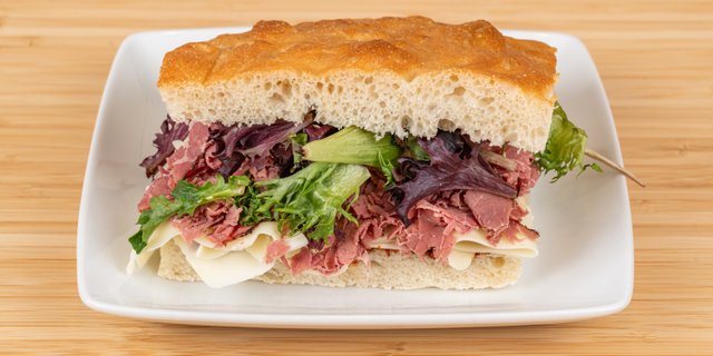 Roast Beef Focaccia Sandwich