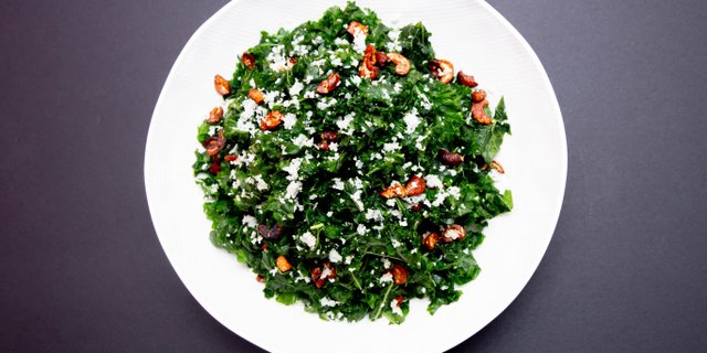 Vegan Cashew Kale Caesar Salad
