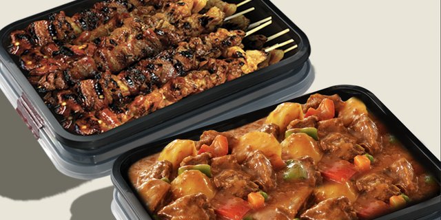 Beef Caldereta & Pork BBQ Skewers