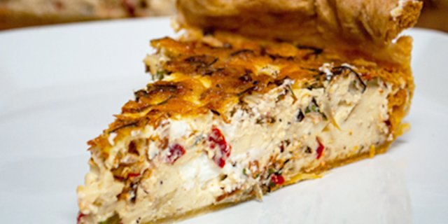 Roasted Artichoke, Red Pepper & Goat Cheese Quiche
