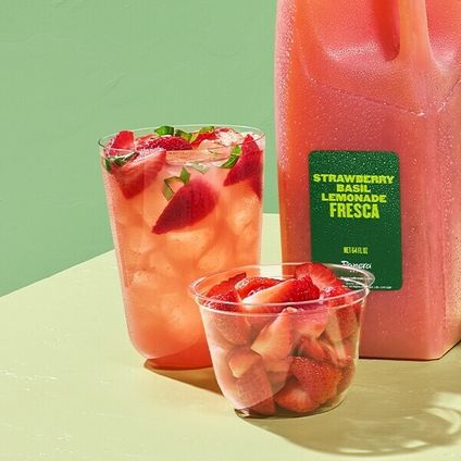 Strawberry Basil Lemonade Fresca - Two Half Gallons