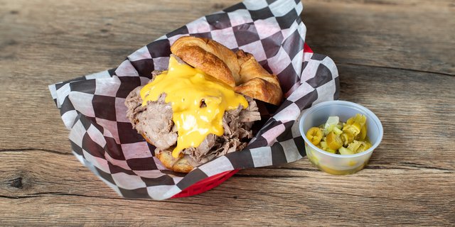 Cheesy Italian Beef Croissant Sandwich