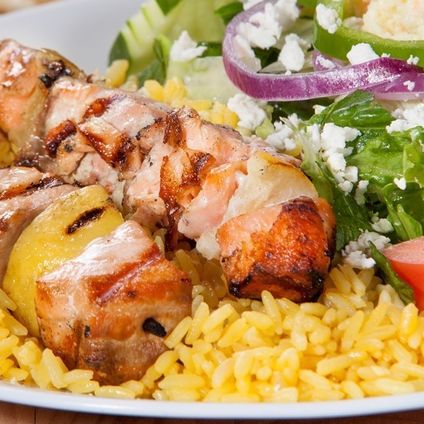 Salmon Souvlaki