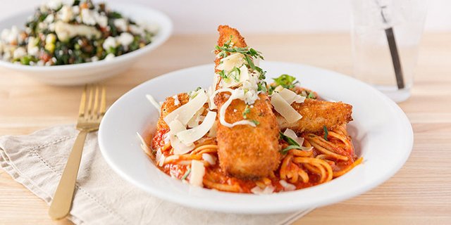 Individual Parmesan Chicken Pasta