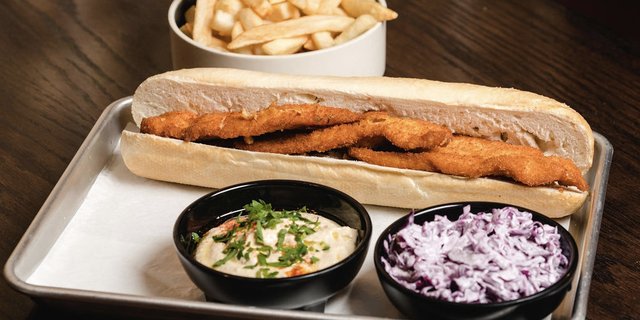 Chicken Skewers Baguette Sandwich