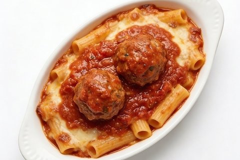 Baked Ziti w/ Two Meatballs