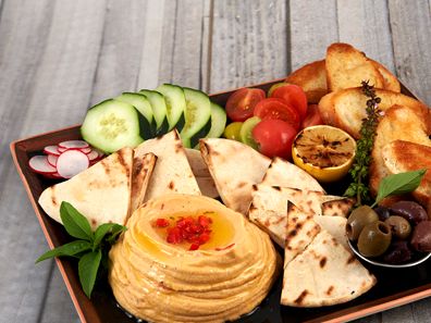Red Pepper Hummus Tray
