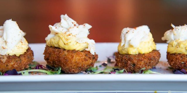 Spiced Deviled Eggs w/ Crab