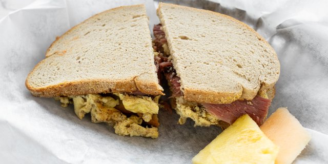 French Egg & Pastrami Sandwich