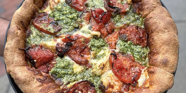 Chicken Pesto Deep DishPizza