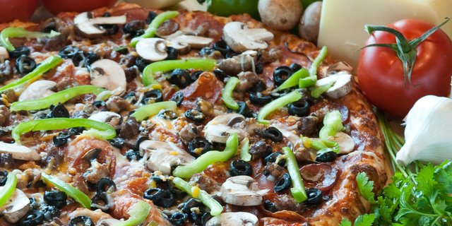 Gluten-Free Straw Hat's "The Works" Pizza
