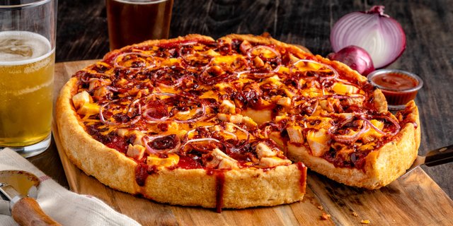 BBQ Chicken Deep Dish Pizza