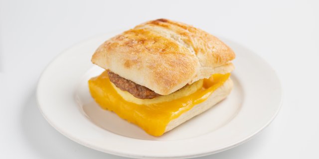 Sausage Omelette Melt Breakfast Sandwich