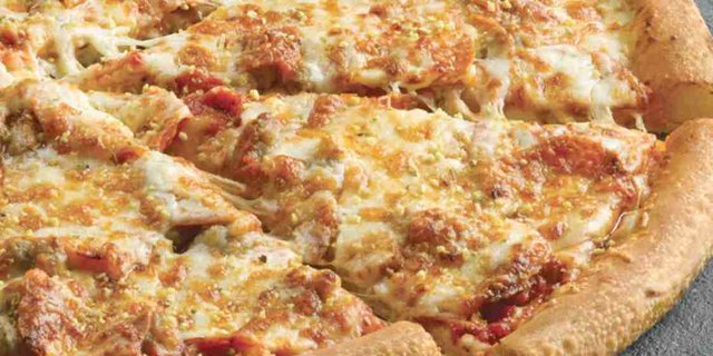 Thin-Crust Pepperoni, Sausage & Six-Cheese Pizza