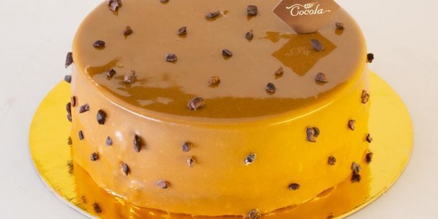 Caramel Chocolate Mousse Sheet Cake